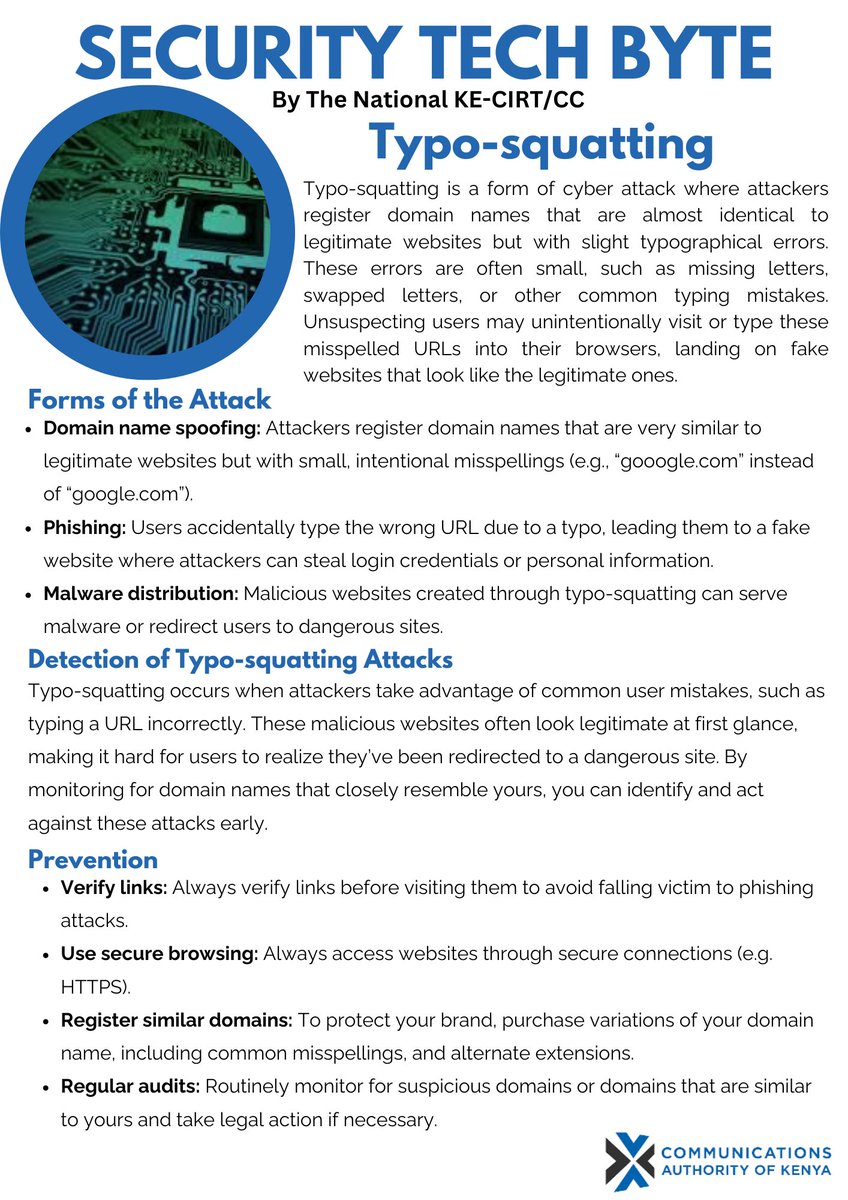 Typo? Or a trap? Understand typosquatting threats.
#BeCyberSmart #typosquatting #cybersecuritytips