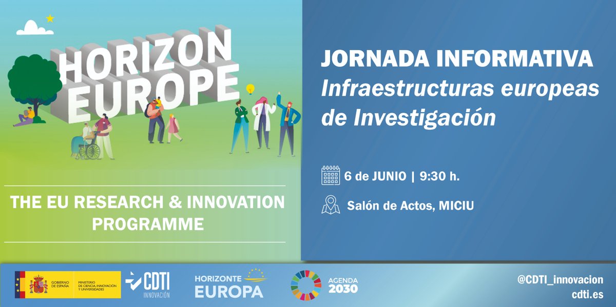 📢No te pierdas la jornada de #HorizonteEuropa para presentar el Programa de Trabajo de Infraestructuras de Investigación de 2025 👇  

🗓️6 de JUNIO | 🕐 9:30h  
📍Salón de Actos del MICIU

+info➡️eventos.cdti.es/agenda/INFODAY… 

#AyudandoCrearFuturo #investigación #innovación