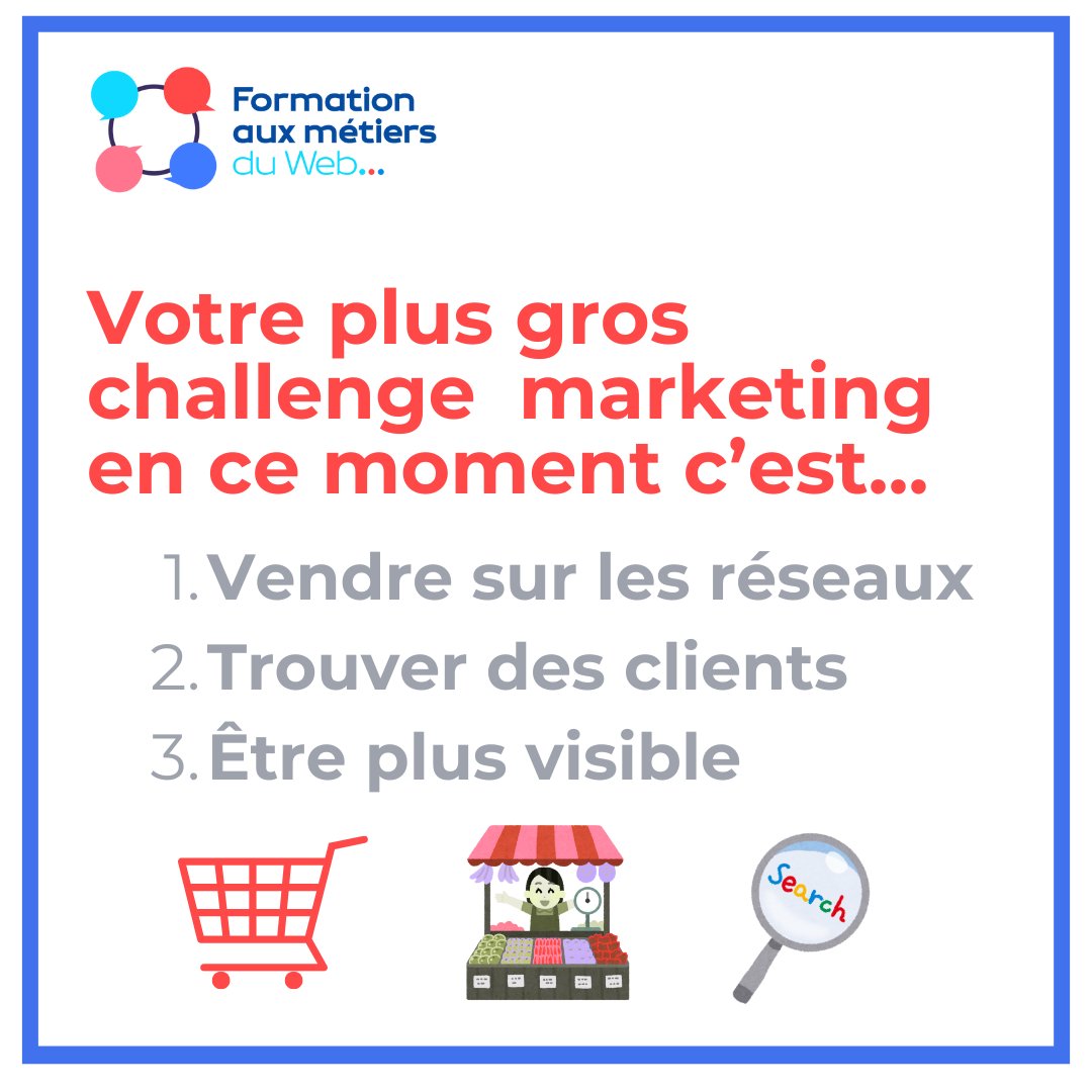 🎯 Votre plus gros challenge marketing aujourd’hui, c’est quoi?

1️⃣ Trouver des clients
2️⃣ Être visible
3️⃣ Vendre sur les réseaux

Répondez avec 1, 2 ou 3, et on vous envoie une astuce ciblée.

👇 On lit tous les commentaires.
#MarketingDigital #Entrepreneuriat #StratégieDigitale
