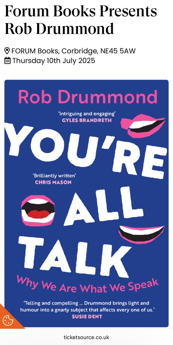 Rob Drummond (@robdrummond) on Twitter photo Iāll be at <a href="/ForumBooks/">Forum Books + the bound + The Accidental Bookshop</a> in Corbridge on Thursday 10th July! #YoureAllTalk
ticketsource.co.uk/whats-on/corbr⦠Iāll be at <a href="/ForumBooks/">Forum Books + the bound + The Accidental Bookshop</a> in Corbridge on Thursday 10th July! #YoureAllTalk
ticketsource.co.uk/whats-on/corbrā¦