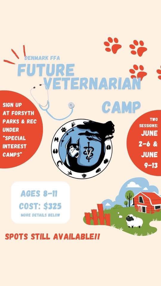 Sign up for the Future Veterinary Camp at <a href="/DenmarkHS/">Denmark High School</a> is underway.  

secure.rec1.com/GA/forsyth-cou…