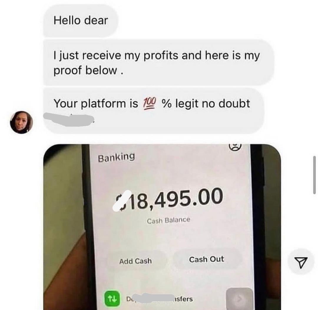 daddycoolsol's tweet image. Sponsored Relief Cash Flip Investment💰 in 30 minutes. No personal information is required.

Accepting: CashApp, PayPal, Zelle, Apple Pay, Venmo, Revolut, Bank Transfer🏦, ETC. Interested in investing?
DM to get started today – 100% legit and trusted.