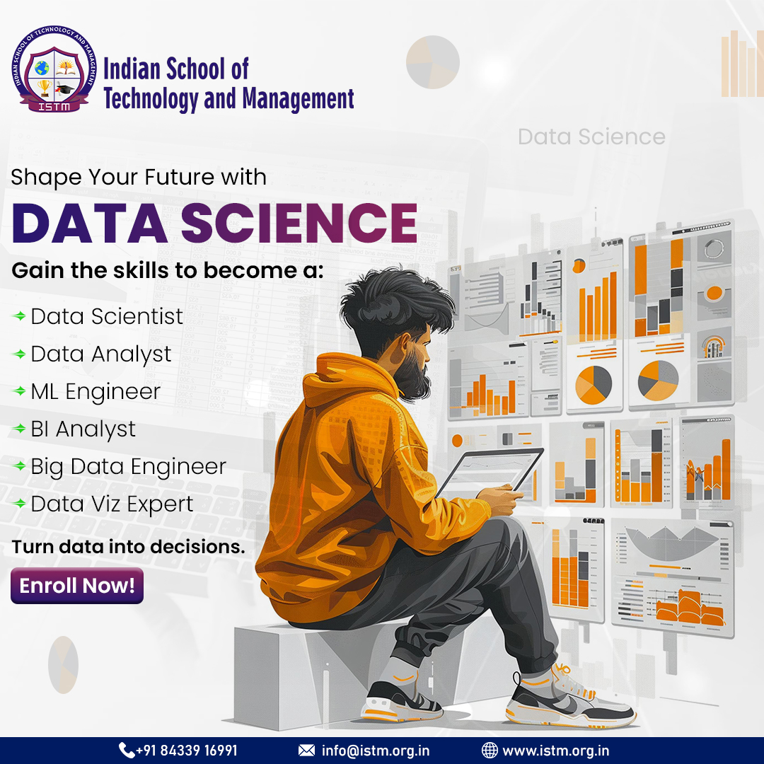 istmeducation's tweet image. Shape your future with the power of Data Science! Join ISTM and gain the skills to turn data into decisions, and insights into impact.

Call: +91-8433916991
URL: istm.org.in

#ISTM #DataScience #FutureWithData #LearnDataScience #ISTMCourses #BigData #AnalyticsCareer
