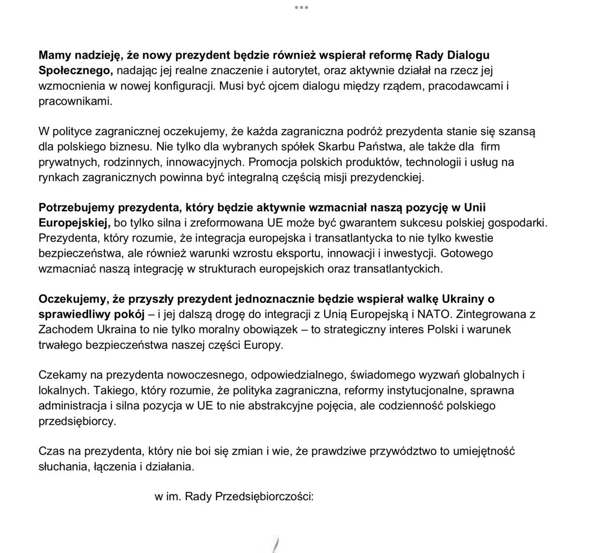 Witucki (@mwitucki) on Twitter photo Przed nadchodzącą drugą turą wyborów bardzo jednoznaczne stanowisko #RadaPrzedsiębiorczości, w tym oczywiście <a href="/Konf_Lewiatan/">Konfederacja Lewiatan</a>. Potrzebujemy Prezydenta pro-przedsiębiorczego i pro-europejskiego, wspierającego deregulację i dialog społeczny, jasno popierającego europejskie ambicje Przed nadchodzącą drugą turą wyborów bardzo jednoznaczne stanowisko #RadaPrzedsiębiorczości, w tym oczywiście <a href="/Konf_Lewiatan/">Konfederacja Lewiatan</a>. Potrzebujemy Prezydenta pro-przedsiębiorczego i pro-europejskiego, wspierającego deregulację i dialog społeczny, jasno popierającego europejskie ambicje