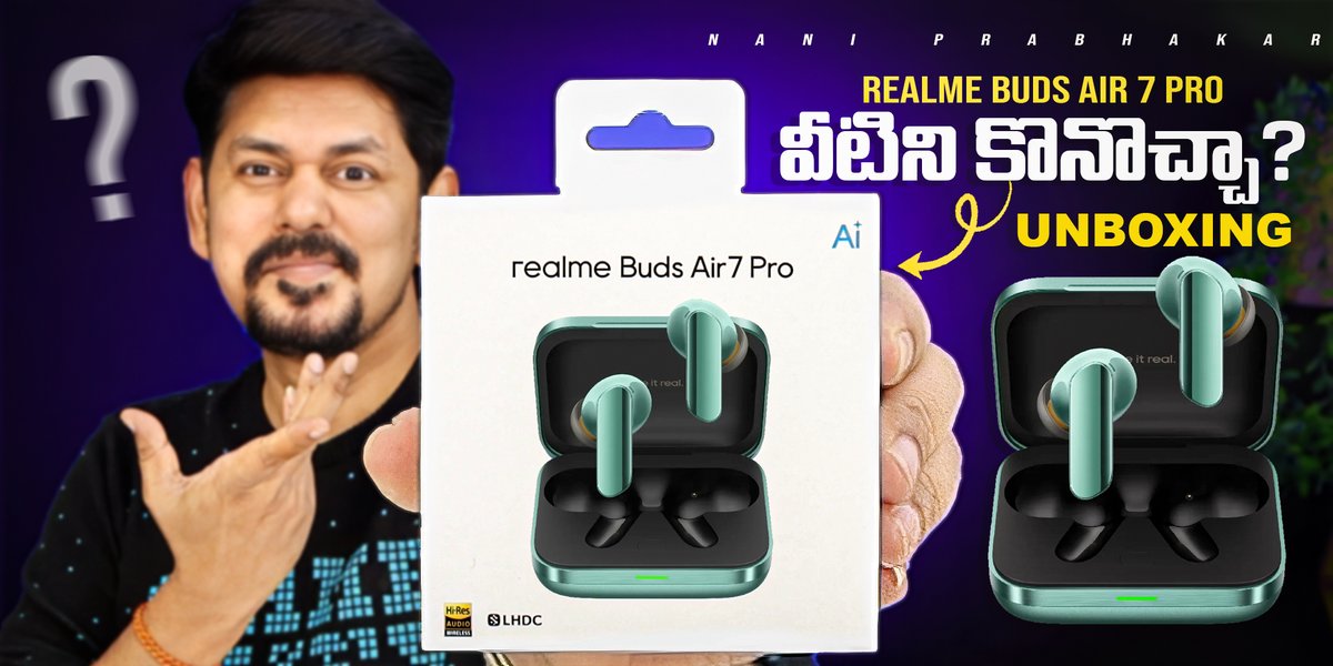 Realme Buds Air 7 Pro Unboxing and Review in telugu youtu.be/COMbbjCnLg8?si… via <a href="/YouTube/">YouTube</a>