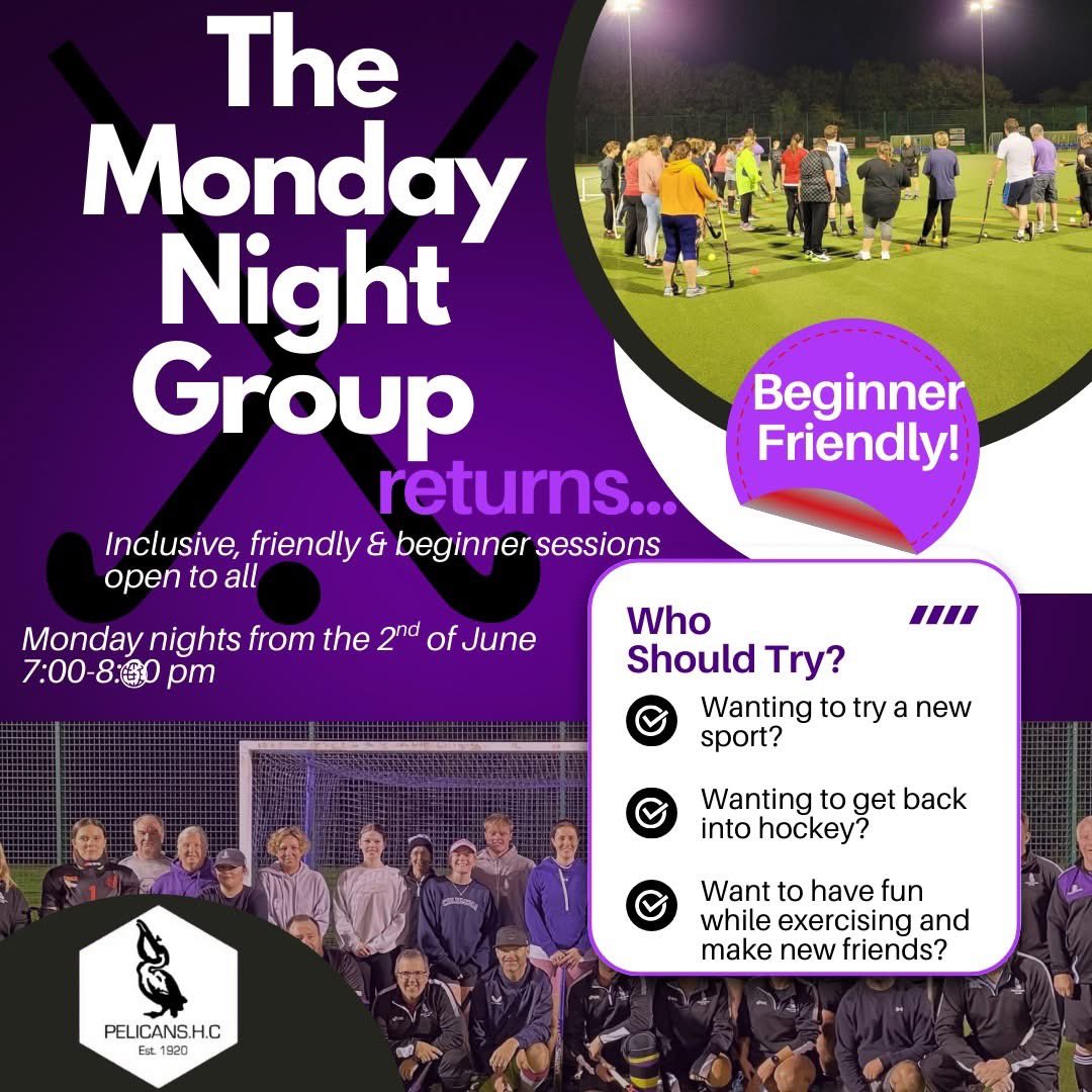 Monday night hockey is back! Sessions are taking place from Monday the 2nd of June from 7-8:30pm. The sessions are open to everyone and anyone especially adults wanting to get back into the sport or try something new! 

Looking forward to seeing you there!