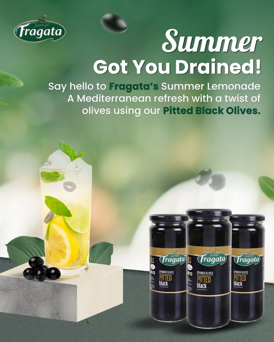 FragataIndia's tweet image. Beat the heat with a zesty olive lemonade! 🍋🫒 Fragata Black Olives add electrolytes, flavor, and freshness — your 2-minute summer sip, smart and cool.
fragataindia.com
#excellence #Fragata #SummerHack #SmartSipping #OliveBrineMagic #HealthyHydration #StayCoolNaturally