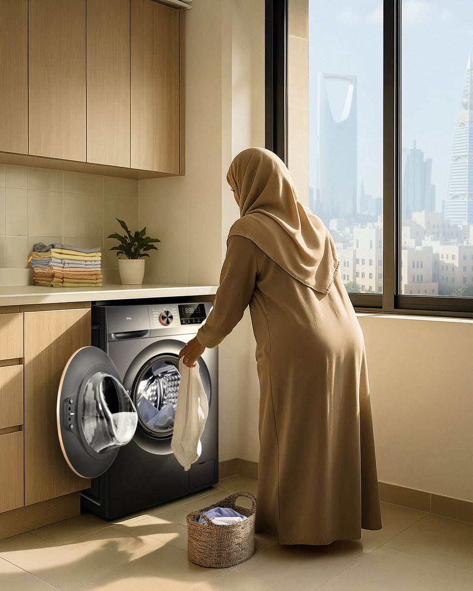 tcl_saudi's tweet image. يوم الغسيل؟ بل يوم العناية الذاتية 🧺
دع غسالة TCL C2110 ذات التحميل الأمامي تتولى المهمة بينما تستمتع أنت بلحظات الراحة.

Laundry day? More like self-care day 🧺 Let the TCL C2110 Front Loading Washing Machine do the work while you relax.

#C2110 #TCLWashingMachine #chooseTCL