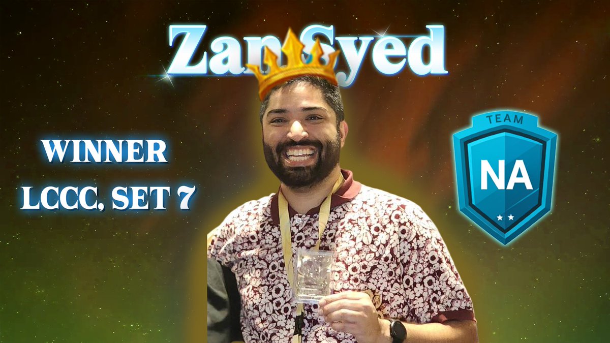 PavelKolev7's tweet image. LCCC, Set 7 has a champion - @zan_syed who brings a second star to Team NA's badge! Huge win and great performance!
A big shoutout to everyone involved in the event - players, judges, and casters for dedicating their free time to this event! Some really memorable Lorcana games!