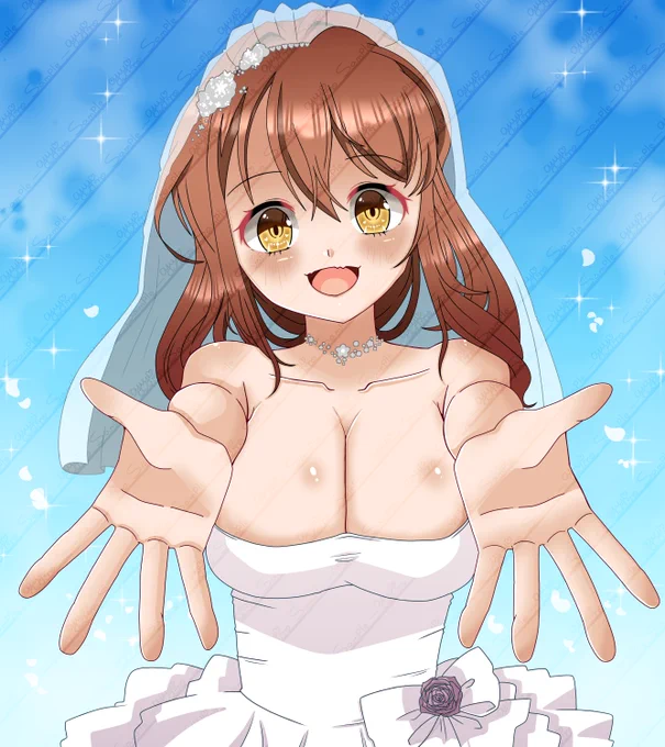 Skeb ウェディング椎奈実佳ちゃんを描かせて頂きました もうすぐジューンブライドなので季節にもピッタリ～ リクエストありがとうございました #Skeb募集中