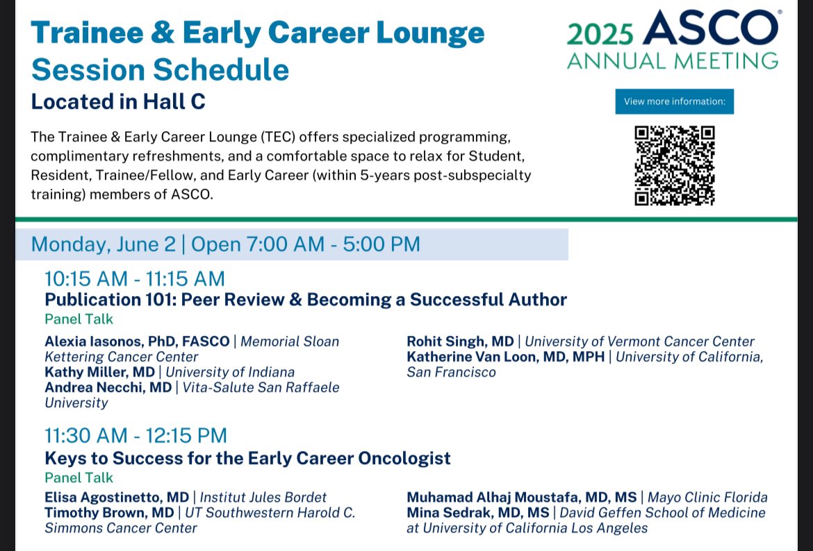 Are you a young oncologist attending #ASCO25?

Join us on Monday, June 2 to talk about the Keys to Success for the Early Career Oncologist! 🔑 💫 

Check here the sessions scheduled at the Trainee &amp; Early Career Lounge: cdn.bfldr.com/KOIHB2Q3/as/7c…

<a href="/ASCOTECAG/">ASCO TECAG</a> <a href="/ASCO/">ASCO</a> <a href="/OncoAlert/">OncoAlert</a>