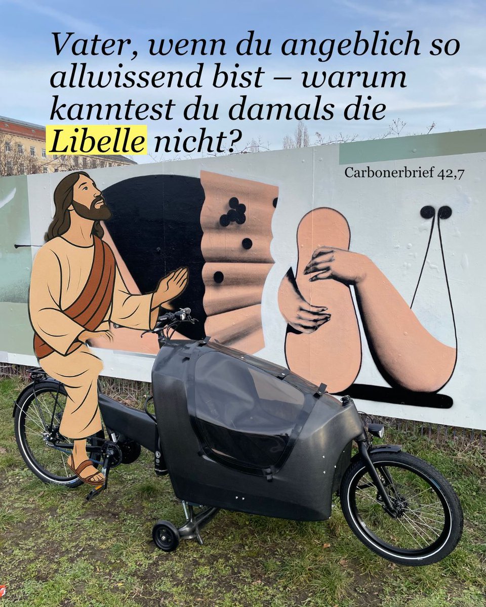 Man munkelt, die Himmelfahrt wäre mit einem leichten Lastenrad einfach schneller gegangen.
Wir feiern heute mit einem kleinen Augenzwinkern – und einer ordentlichen Portion Carbon.

#himmelfahrt #lastenradliebe #jesusmemes#evangeliumnachcarbon #Kindertransport #lebenmitkindern