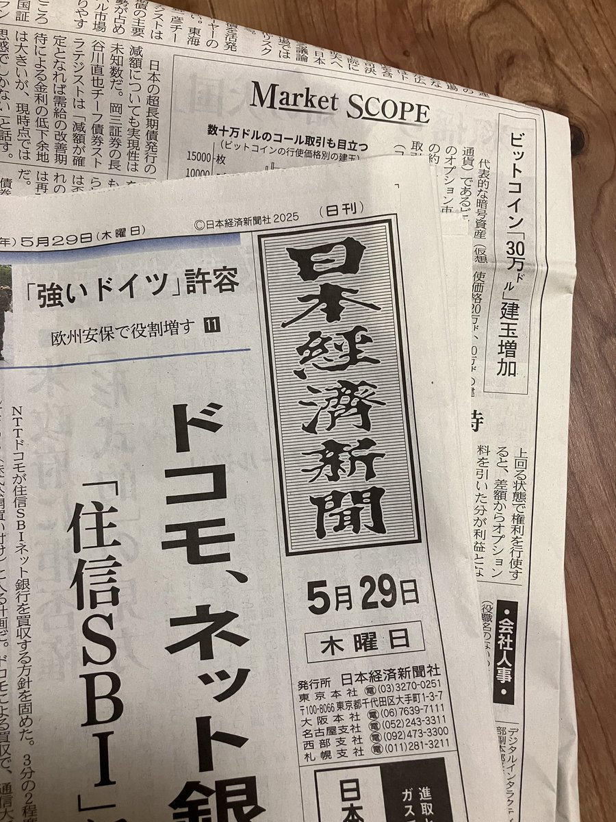 🖋今日の日経朝刊Market SCOPE💓  仮想通貨のオプション取引所デリビットのビットコインのコール（買う権利）の建玉についての記事。オプション市場は強気🚀 仮想NISHI  @Nishi8maru さんの尊敬するエアナリストの方のコメントより、益々アメリカ政府のビットコイン戦略備蓄 ...