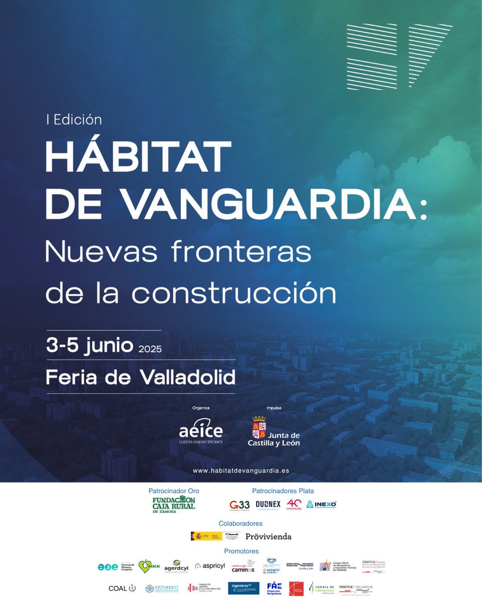 El martes 3 estaremos en Valladolid hablando de HÁBITAT DE VANGUARDIA.

aeice.org/habitatdevangu…
