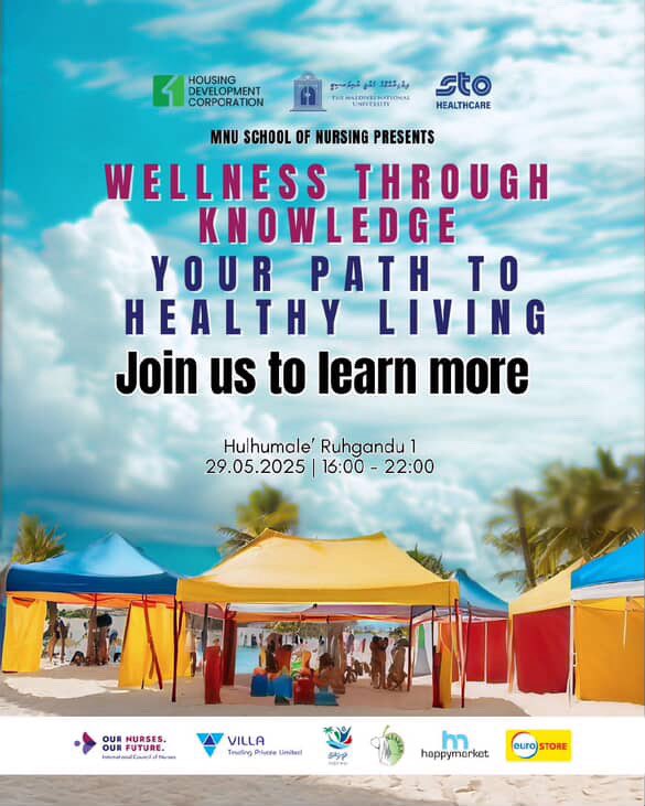SN_MNU's tweet photo. 🌿 Wellness Through Knowledge 🌿
🩺 Your Path to Healthy Living

Join us for an exciting health and wellness event organized by MNU School of Nursing in collaboration with our partners @StoMedical @hdcmaldives 

📍 Hulhumalé Ruhgandu 1
🗓️ 29th May 2025
🕓 4:00 PM – 10:00 PM https://t.co/Pn4bSeysFo