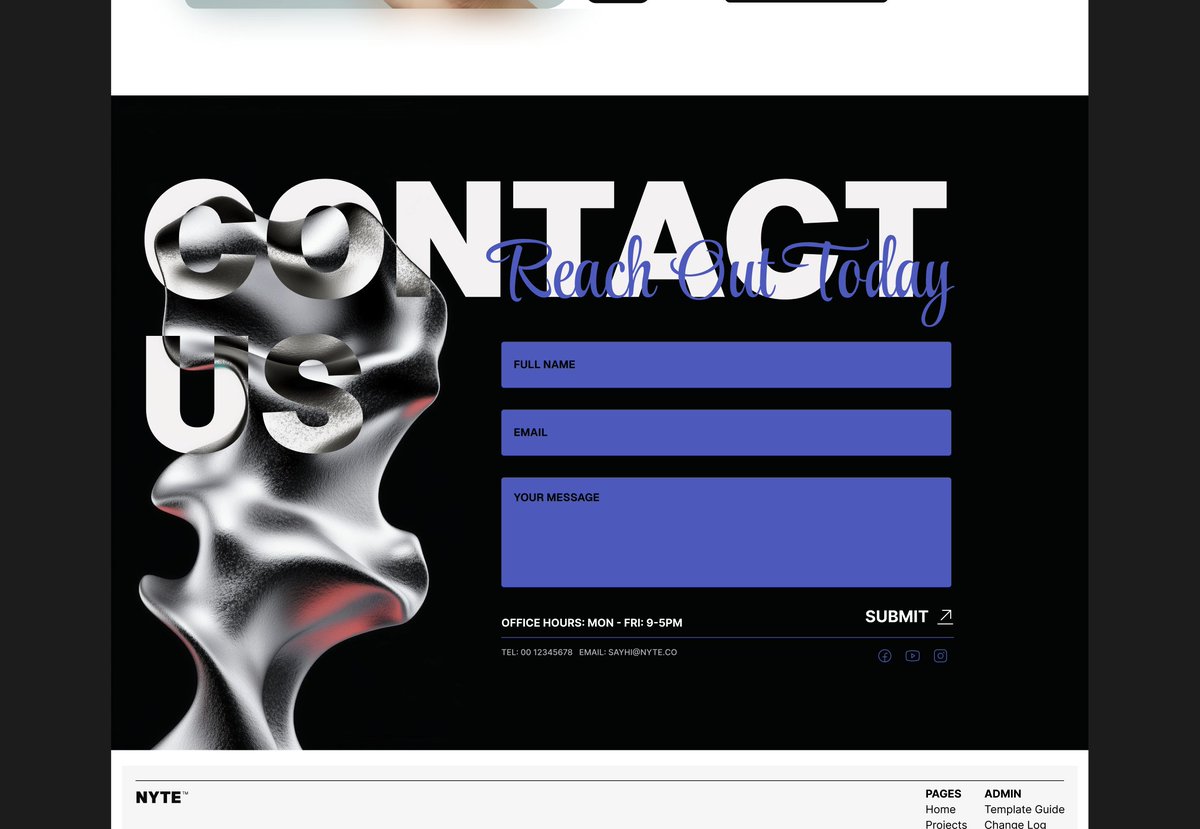 Contact section for the upcoming <a href="/webflow/">Webflow</a> template.