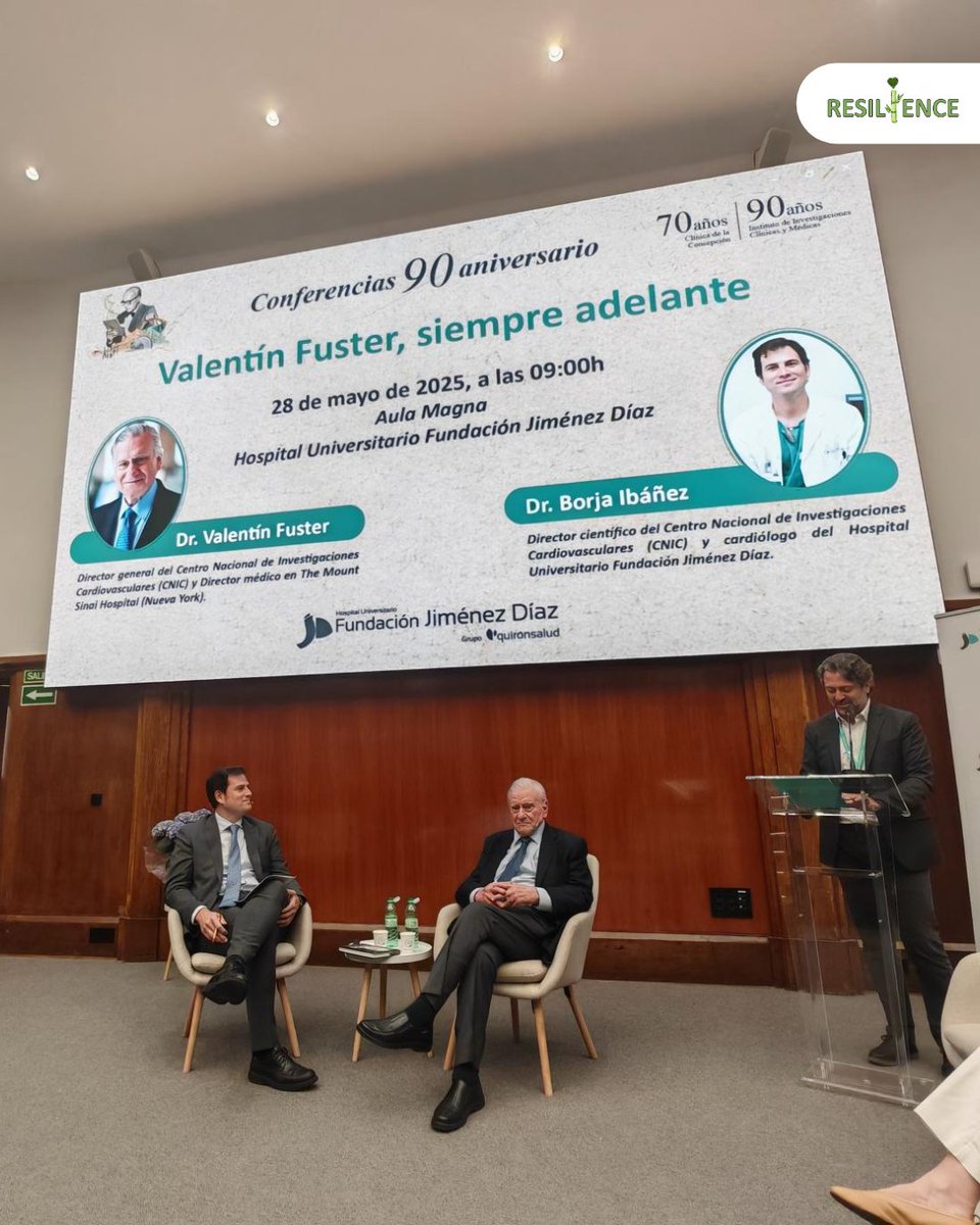 RESILIENCE H2020 (@resilienceh2020) on Twitter photo 🎙️ Ayer tuvimos el privilegio de asistir, a la conferencia “Valentín Fuster, siempre adelante”.
Una charla inspiradora a cargo del Dr. Valentín Fuster, junto al Dr. <a href="/Borjaibanez1/">Borja Ibanez</a> coordinador de nuestro ensayo clínico RESILIENCE.
#ValentínFuster #CNIC #Cardiología 🎙️ Ayer tuvimos el privilegio de asistir, a la conferencia “Valentín Fuster, siempre adelante”.
Una charla inspiradora a cargo del Dr. Valentín Fuster, junto al Dr. <a href="/Borjaibanez1/">Borja Ibanez</a> coordinador de nuestro ensayo clínico RESILIENCE.
#ValentínFuster #CNIC #Cardiología