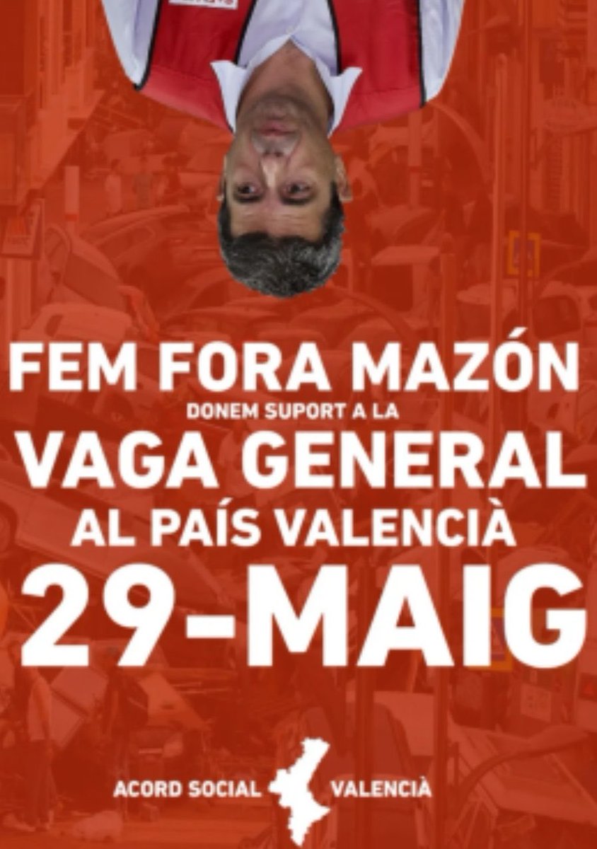 Em sobren motius col·lectius i individuals per a sumar-me a la vaga.

Hui es compleixen 7 mesos de la DANA que va arrasar el meu poble, Catarroja, i estem molt lluny de tornar a la normalitat.

✊🏻Hui estic de vaga i esta vesprada em sumaré al clam de tot un poble #mazondimissió