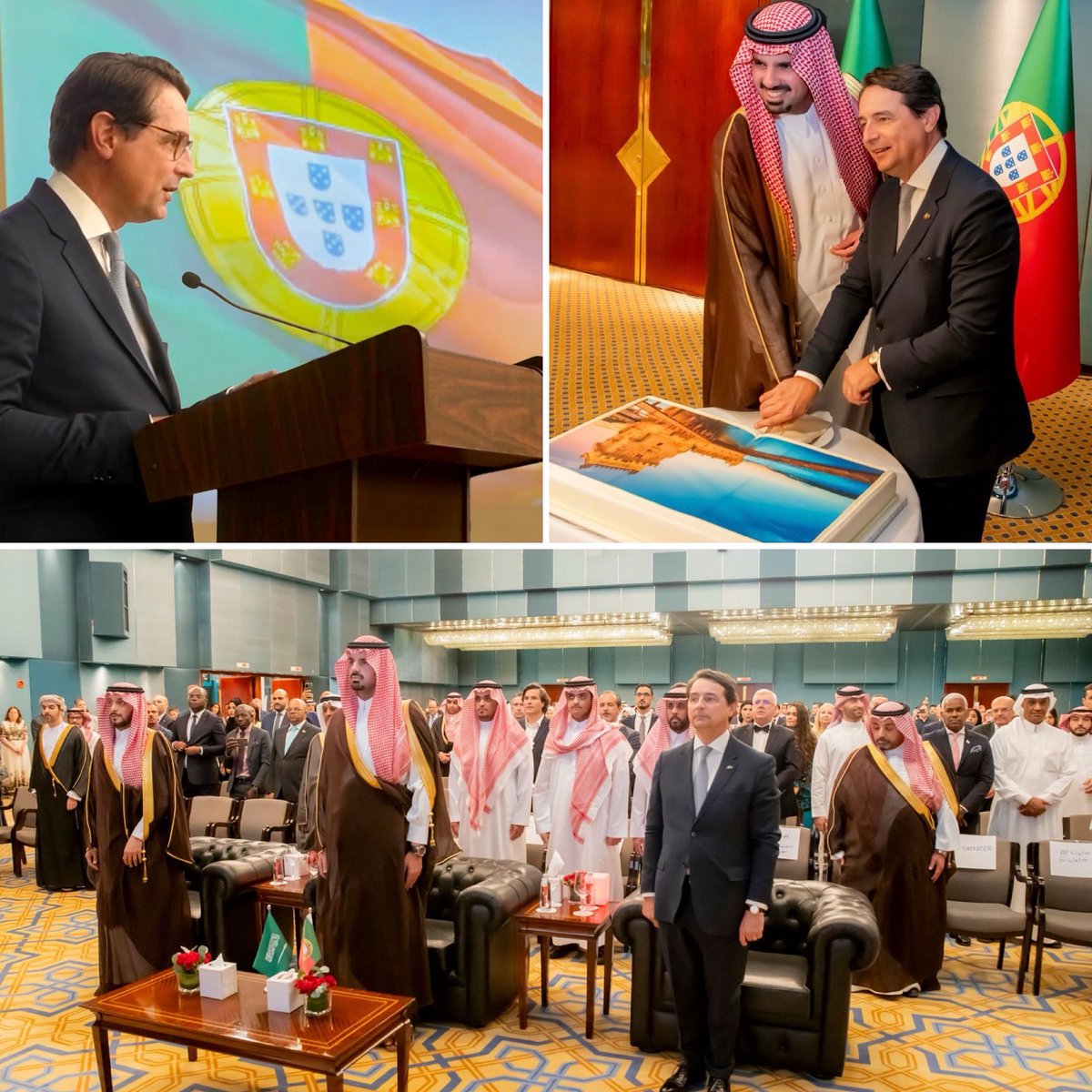 Nuno Mathias (@nunomathias) on Twitter photo تشرفتُ بحضور صاحب السمو الأمير فيصل بن عبد العزيز بن عياف، أمين منطقة الرياض، أثناء احتفالنا باليوم الوطني! 🙏 الشكر الجزيل لجميع المشاركين والرعاة على نجاح احتفالنا بيوم البرتغال لهذا العام. 🇵🇹🤝🇸🇦
<a href="/nestrangeiro_pt/">Negócios Estrangeiros PT</a> <a href="/KSAMOFA/">وزارة الخارجية 🇸🇦</a> <a href="/RCRCSA/">الهيئة الملكية لمدينة الرياض</a> <a href="/aicep/">AICEP - Portuguese Trade & Investment Agency</a> تشرفتُ بحضور صاحب السمو الأمير فيصل بن عبد العزيز بن عياف، أمين منطقة الرياض، أثناء احتفالنا باليوم الوطني! 🙏 الشكر الجزيل لجميع المشاركين والرعاة على نجاح احتفالنا بيوم البرتغال لهذا العام. 🇵🇹🤝🇸🇦
<a href="/nestrangeiro_pt/">Negócios Estrangeiros PT</a> <a href="/KSAMOFA/">وزارة الخارجية 🇸🇦</a> <a href="/RCRCSA/">الهيئة الملكية لمدينة الرياض</a> <a href="/aicep/">AICEP - Portuguese Trade & Investment Agency</a>