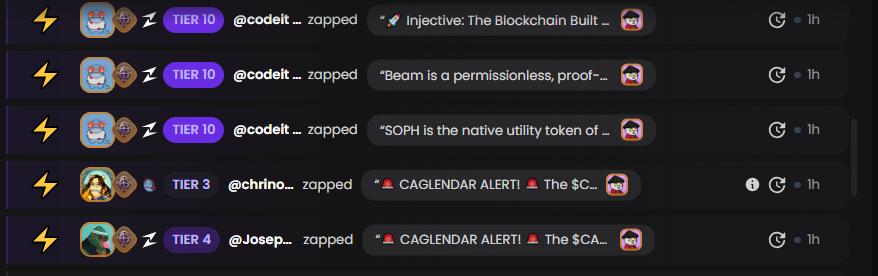 samdefi12's tweet photo. Got zapped by Tier 10 legend @investingsadhu
! 🔥 #Zentry, #CAG, and #Ronin.  🙌 #Crypto #Investing https://t.co/Jv4WVdyYhL
