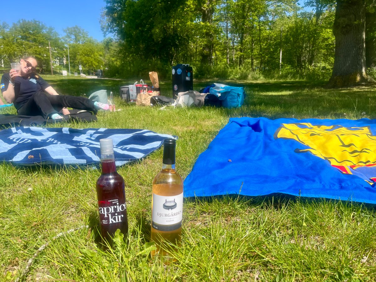 Vitt vin och räkor på Maltesholmsbadet.