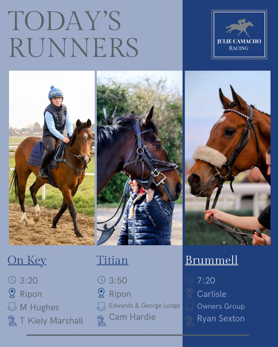 3 runners today. Good luck to connections!