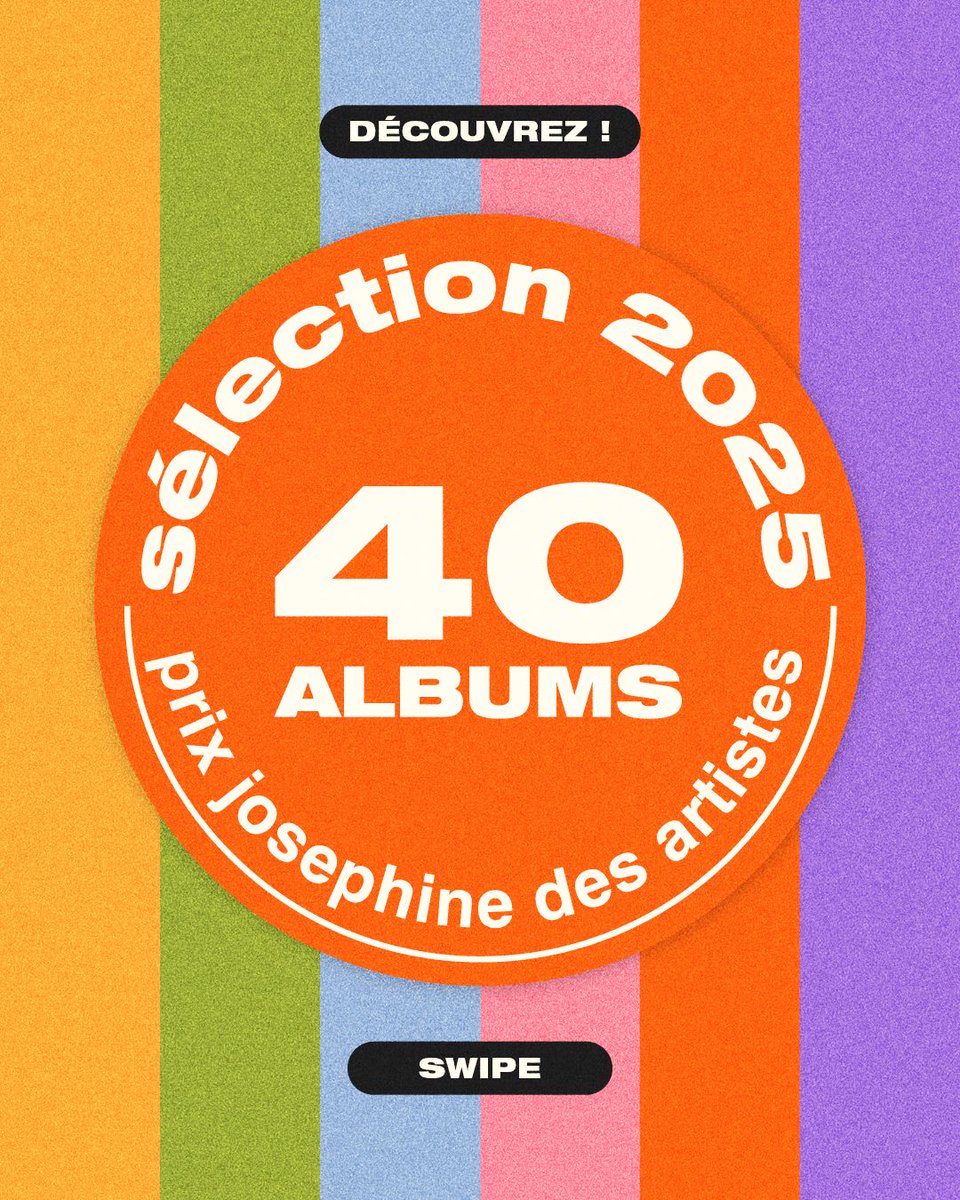 🗒️ Découvrez les 40 albums en lice pour le <a href="/prixjosephine/">Prix Joséphine des Artistes</a>  des Artistes 2025 ! 
► prixjosephine.com/la-selection-2…

Prochains RDV :
🗓️ 23 juin : annonce du Palmarès – 10 albums de l’année désignés par le Jury d’artistes
🗓️ 30 septembre : cérémonie à l’Olympia
