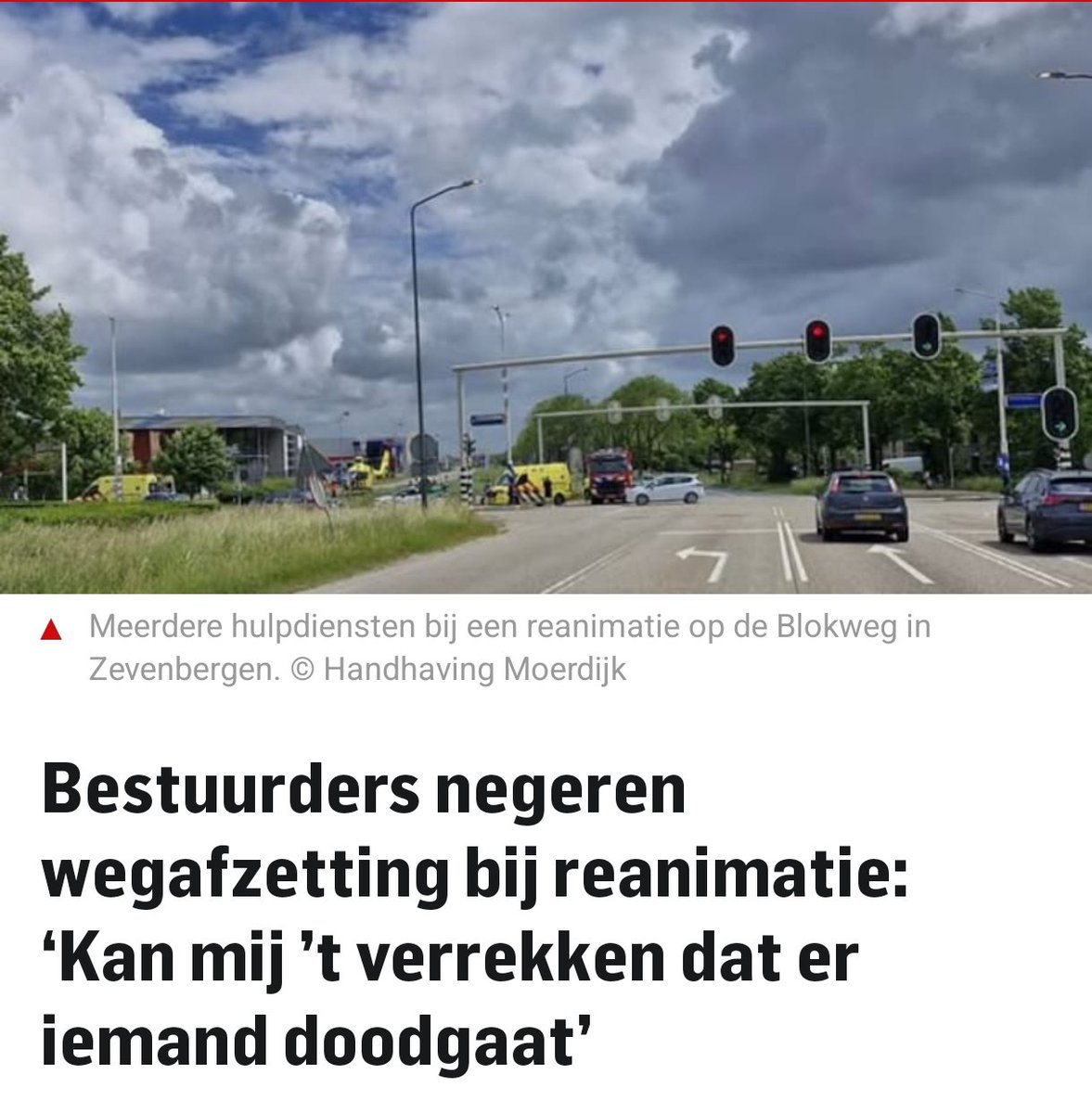 Bestuurders negeren wegafzetting tijdens reanimatie in Zevenbergen