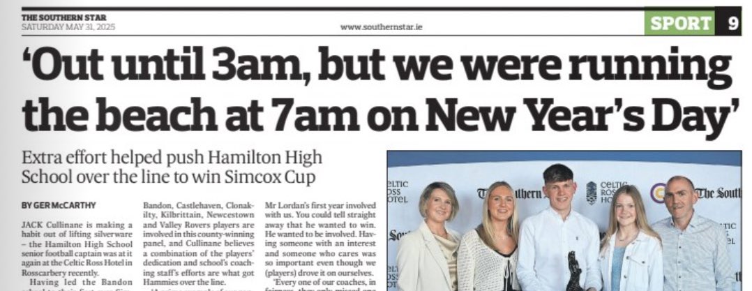 germccarthy74's tweet photo. π°READ my interview with award-winning @hhsbandon captain Jack Cullinane in this weekβs @SouthernStarIRL @WestCorkSport
#οΈβ£ #corkgaa #gaa #west #cork #bandon #hammies https://t.co/KBmcXGe7CK