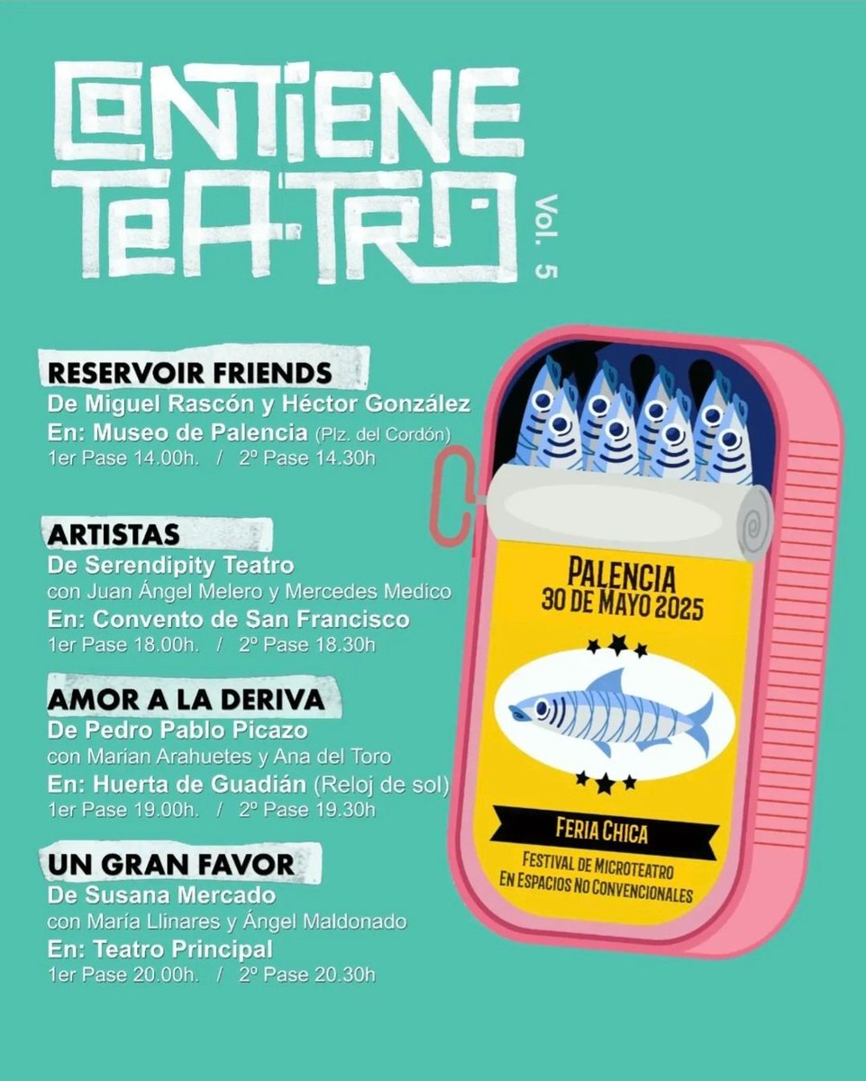 Hoy vuelve a representarse mi texto "Amor a la deriva" y será en Palencia en una iniciativa fantástica que lleva el teatro a todos sus rincones. Muy agradecido a <a href="/LaKimeraTeatro/">La Kimera Teatro</a>  por acordarse de esta obra y volver a presentarla al público. ¡Palentinos, no os perdáis ninguna!