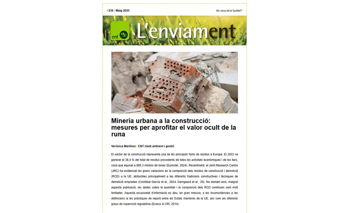 ENTmediambient's tweet photo. ✉️ Nou #EnviamENT 236 🗓️ Maig 2025 🌱 https://t.co/yTdqSVdgxA Tota l'actualitat del nostre projecte a un sol clic!

✉️ Nuevo #ENTvío 236 🗓️ Mayo 2025 🌱https://t.co/aaYaEr39Tk ¡Toda la actualidad de nuestro proyecto a un solo clic!

🗞️ Subscriu-te https://t.co/3egGZnH6hJ https://t.co/wvwlDppTqA