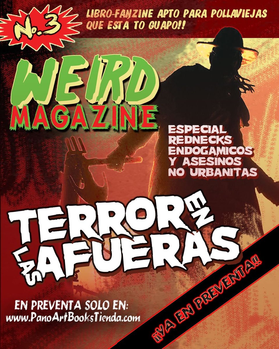 Ya tenéis disponible en la página web de <a href="/PanoArtBooks/">Pano Art Books</a> el nuevo numerazo de Weird Magazine, donde vuelvo a alistarme a las filas de unos redactores estupendos para proponeros dos películas sobre pueblerinos peligrosos 🎬❤️
