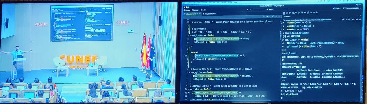 And we are on for day 3 with <a href="/causalinf/">scott cunningham</a>! And some pics from yesterday #codechella with <a href="/kylefbutts/">ky</a> rocking continuous diff-in-diff
