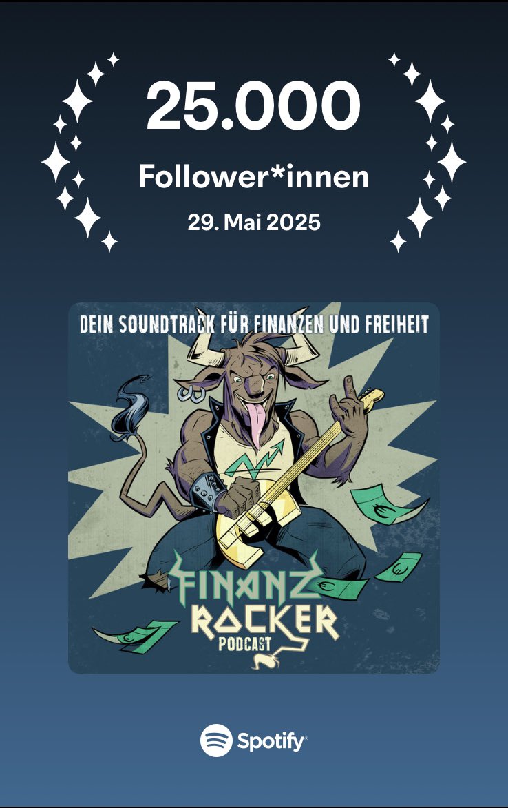 Herzlichen Dank für diesen Meilenstein auf Spotify. Jetzt ist Apple Podcasts nicht mehr führend bei den Abonnenten! 😊🤩