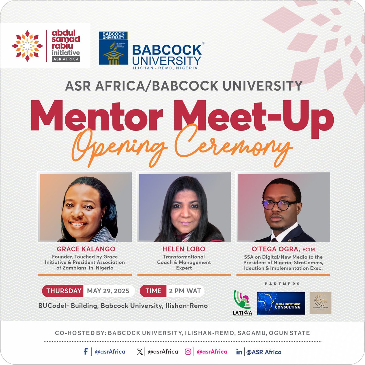 The ASR Africa  Mentorship Series is kicking-off again, and this time, we’re heading to Babcock University, Ogun state, Nigeria! 

Get ready for inspiring conversations, real-world insights, and game-changing connections.

At ASR Africa, we are nurturing great minds through