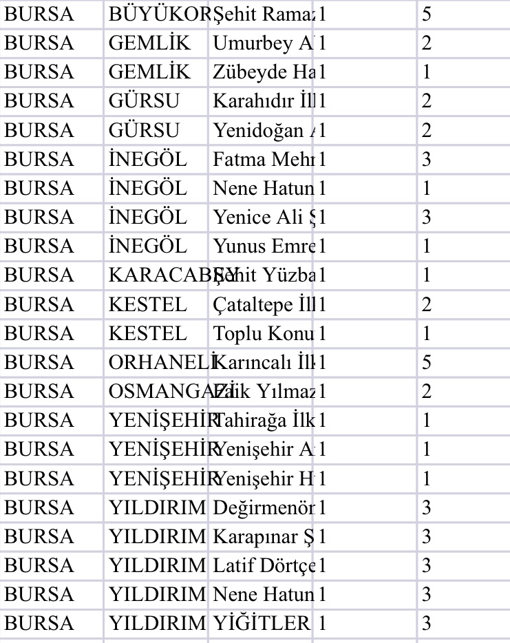 Bursa’nın ilçeleri hakkında kısa bi bilgilendirme yapabilir misiniz? Teşekkür ederim