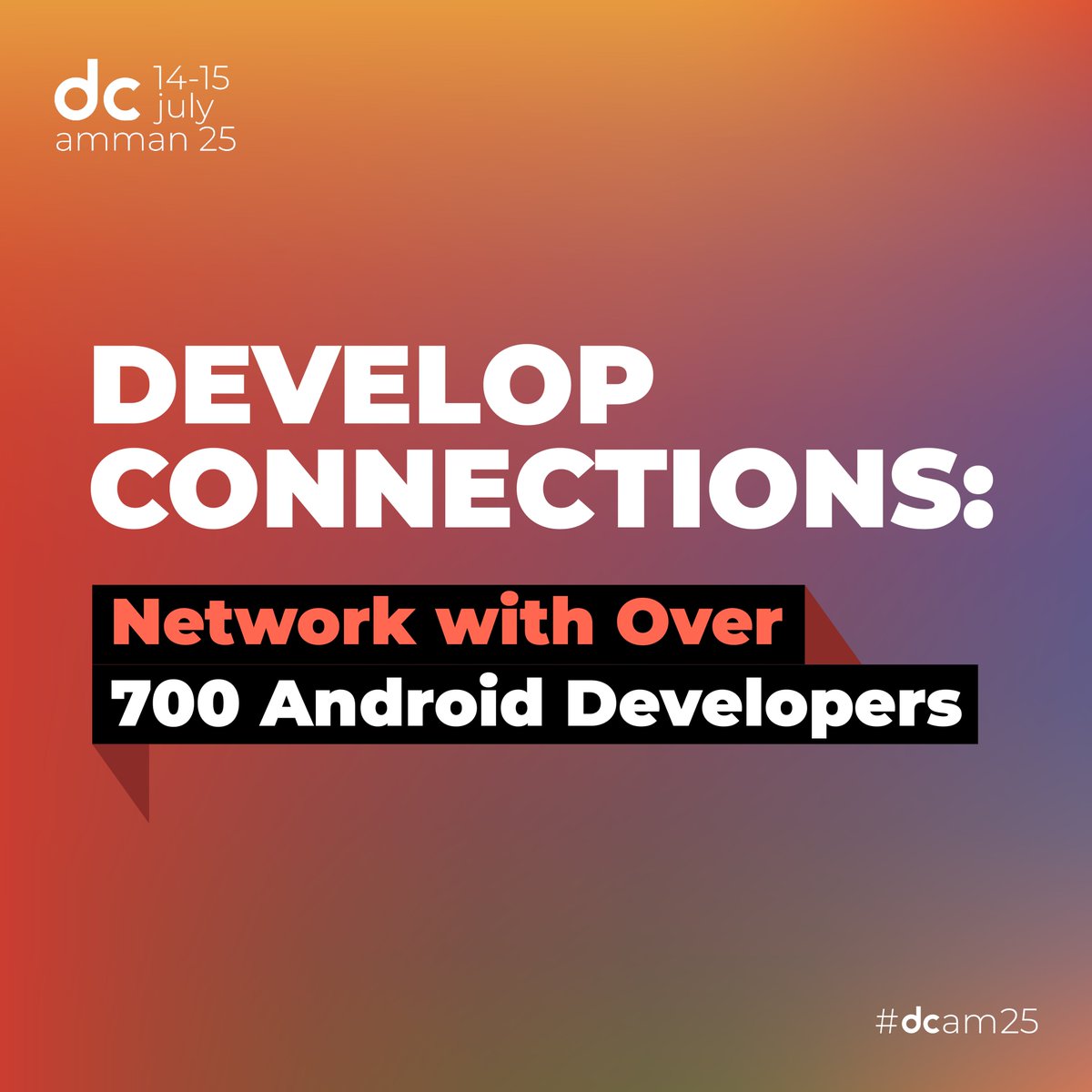 Connect! Develop connections: network with over 700 Android developers.  The 2nd edition of droidcon Amman, 14-15 July 2025 at Fairmont Amman. Get your tickets today.
droidconamman.omnestech.com
#droidconamman #dcam25 #droidcon #Jordan #amman