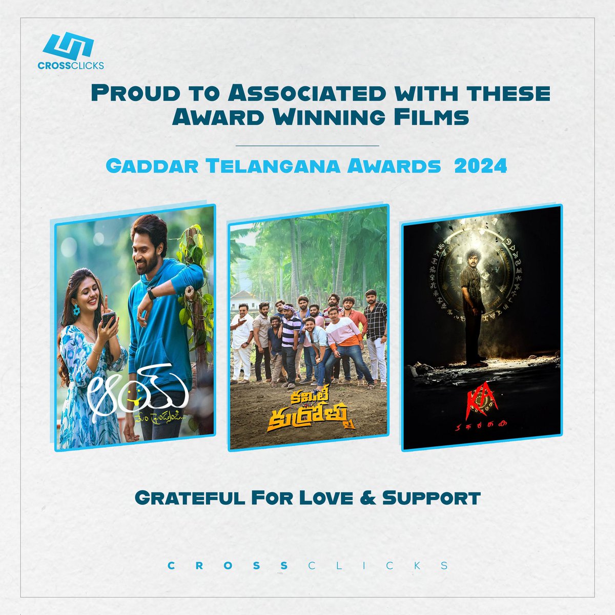Cinematic (@yours_kishor) on Twitter photo Honored to be associated with these blockbusters that not only ruled the theatres but are now receiving the recognition they truly deserve 🏆🥳
#AayMovie #CommitteeKurrollu #KAmovie
<a href="/thisisputta/">𝐕𝐢𝐬𝐡𝐧𝐮 𝐓𝐡𝐞𝐣 𝐏𝐮𝐭𝐭𝐚</a> <a href="/CrossClicksOffl/">Cross Clicks Marketing Agency</a> #GaddarAwards2024 #GaddarFilmAwards Honored to be associated with these blockbusters that not only ruled the theatres but are now receiving the recognition they truly deserve 🏆🥳
#AayMovie #CommitteeKurrollu #KAmovie
<a href="/thisisputta/">𝐕𝐢𝐬𝐡𝐧𝐮 𝐓𝐡𝐞𝐣 𝐏𝐮𝐭𝐭𝐚</a> <a href="/CrossClicksOffl/">Cross Clicks Marketing Agency</a> #GaddarAwards2024 #GaddarFilmAwards