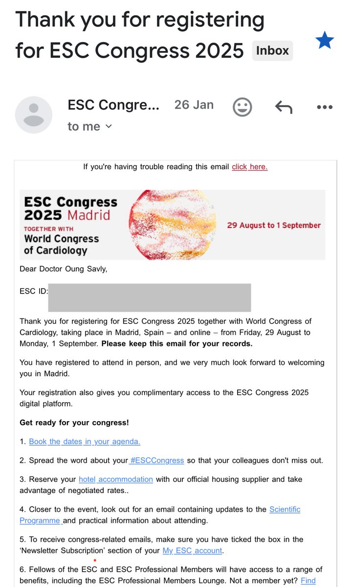 Oung Savly, MD,FACC,FASE,FESC,EACVI-CHD,FAPSC 🇰🇭 (@oungsavly) on Twitter photo I’ve registered for #ESCCongress 2025! Looking forward to joining leading cardiologists in Madrid to explore the latest in cardiovascular science and innovation. <a href="/escardio/">European Society of Cardiology</a> <a href="/WGACHDChair/">ESC WG on ACHD Chairperson</a> <a href="/alexsfelixecho/">Alex Felix</a> I’ve registered for #ESCCongress 2025! Looking forward to joining leading cardiologists in Madrid to explore the latest in cardiovascular science and innovation. <a href="/escardio/">European Society of Cardiology</a> <a href="/WGACHDChair/">ESC WG on ACHD Chairperson</a> <a href="/alexsfelixecho/">Alex Felix</a>