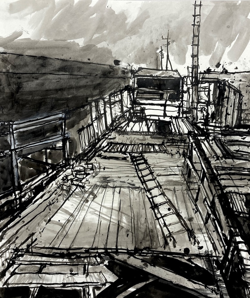 Dominique Cameron RSW
Waterland

Until 22 June.

Open Tues-Sat 11-4pm, Sun 12-4pm.

Wooden Pier
Ink on Paper
40x48cm

#dominiquecameronrsw #abstracted #waterland #methil #methilpier #pier #drawing #inkdrawing