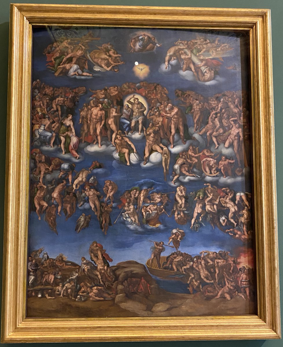 EstapeVictor's tweet photo. @ivanfamil ¡Muy interesante! Es una suerte que Marcello Venusti hiciera en 1548 una excelente copia (reducida) del Juicio Final, que se puede admirar en el Museo di Capodimonte en Nápoles, la cual permite ver con gran certeza cómo era la obra antes de la intervención de Volterra. ¡Gracias! https://t.co/NSWkvrPLzM
