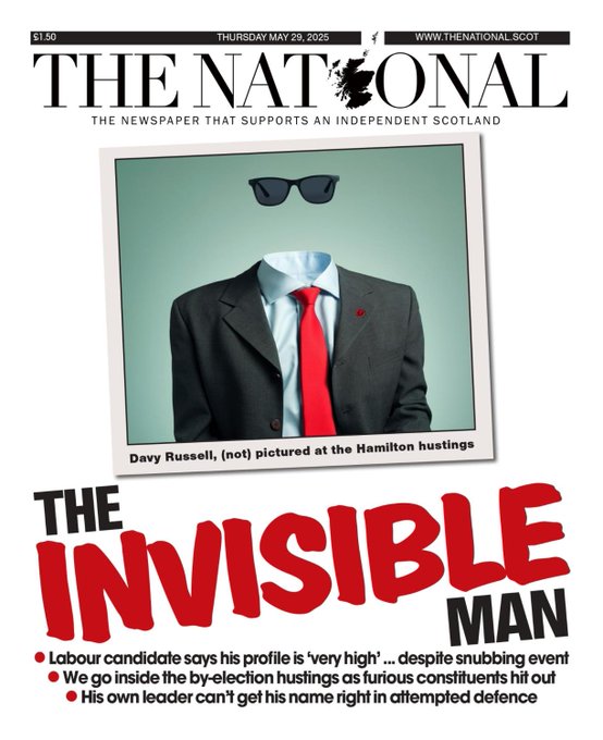 BritNat Breakfast duo Gary Robertson and Laura Maxwell refused to include The National front page in the GMS newspaper review this morning. It comes a day after Anas Sarwar was allowed to repeatedly promote the name of Labour's by-election candidate on the same programme.