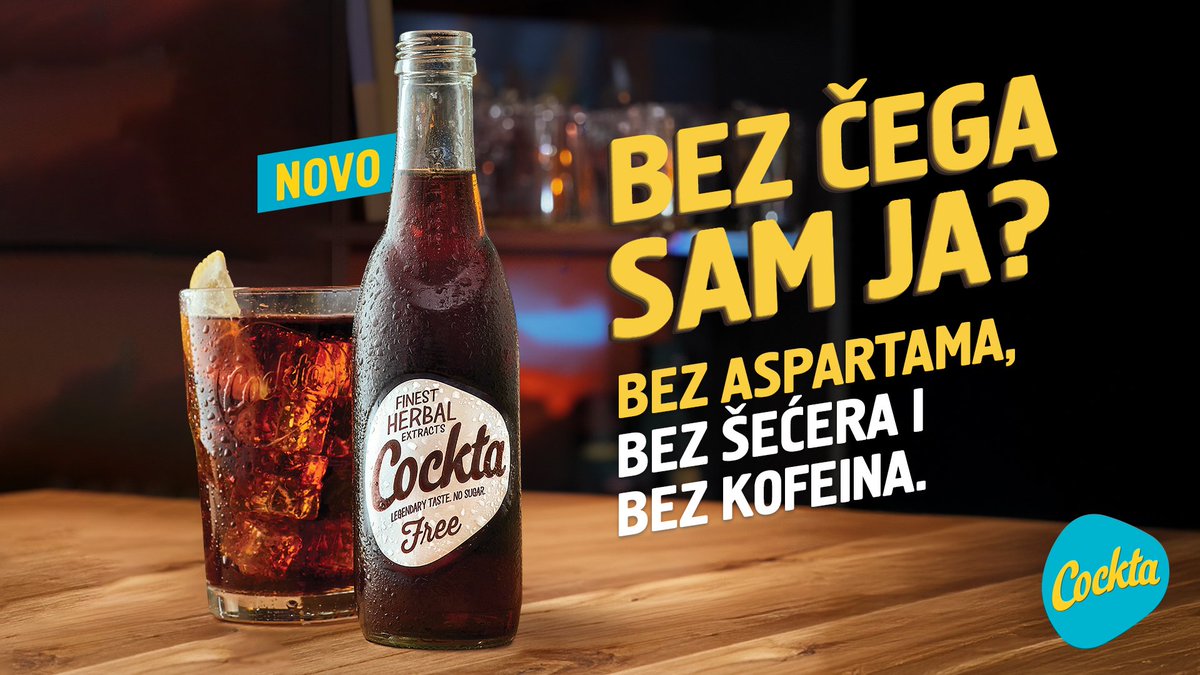 Došli smo samo da vam kažemo da je Cockta Free od sada i bez aspartama. 🫡