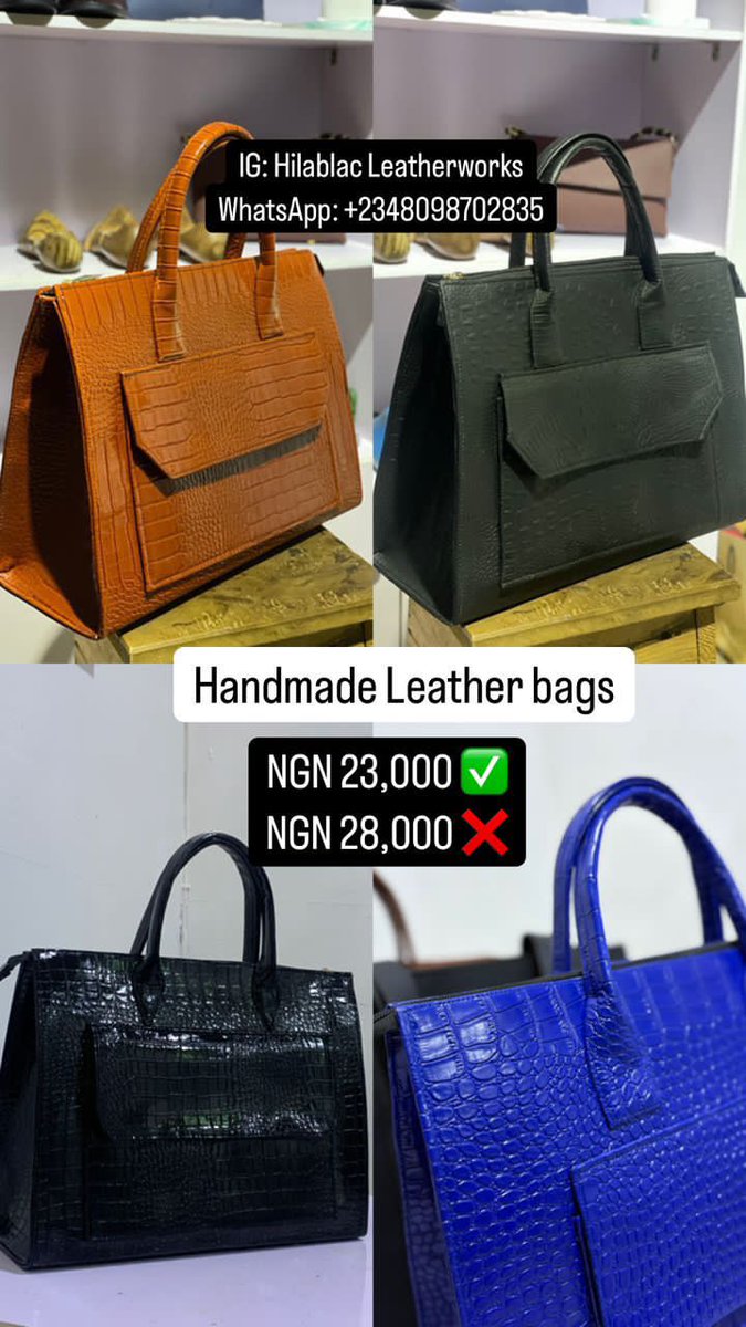dinernotdinner's tweet photo. Why blend in when you're born to stand out 🥰
Your style. Your bag. Your rules. 🎨👜
Snag a handmade bag that speaks you — and get ₦5,000 OFF when you spend over ₦25,000!
#StyleAndSave #HandmadeInNaija #BagItBold
To place your order, send a message to us on WhatsApp:  
https://t.co/0loaKjHeKP