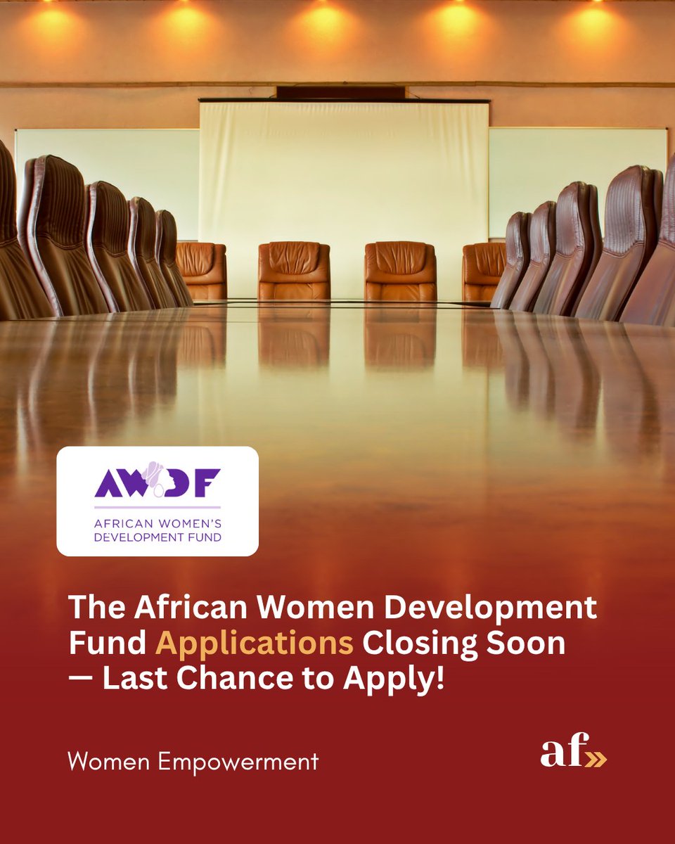 #ApplyNow | #FundsAndGrants The African Women’s Development Fund (AWDF) has announced its 2025 Call for Proposals, inviting applications from African women-led organizations and feminist movements. 

Visit africanfemalefounders.sbs/?p=265
for full details on how to Apply.