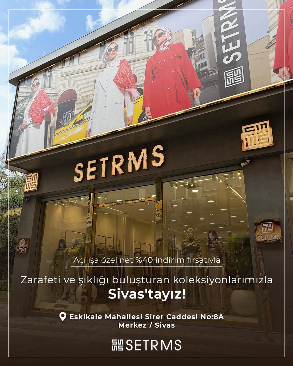 setrmsgiyim's tweet image. Zarafeti ve şıklığı buluşturan koleksiyonlarımızla, Sivas'taki ilk mağazamız açıldı! Açılışa özel indirim fırsatlarıyla siz değerli misafirlerimizi mağazamıza bekliyoruz.

📍Adres: Eskikale Mahallesi, Sirer Caddesi, No:8/A Merkez SİVAS