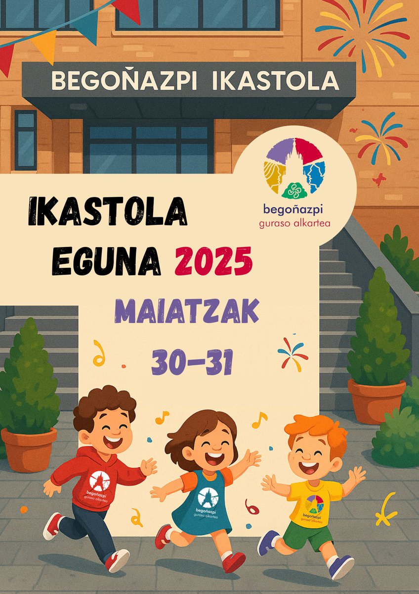 🎉 IKASTOLA EGUNA 2025 🎉
🗓 30-31 de mayo
🎨 Bailes, talleres, hinchables, comida, música.. ¡Y mucho más!
🗣 ¡No te lo puedes perder! 💥
¡Anímate! 
ℹ️ Más INFO en la circular.
