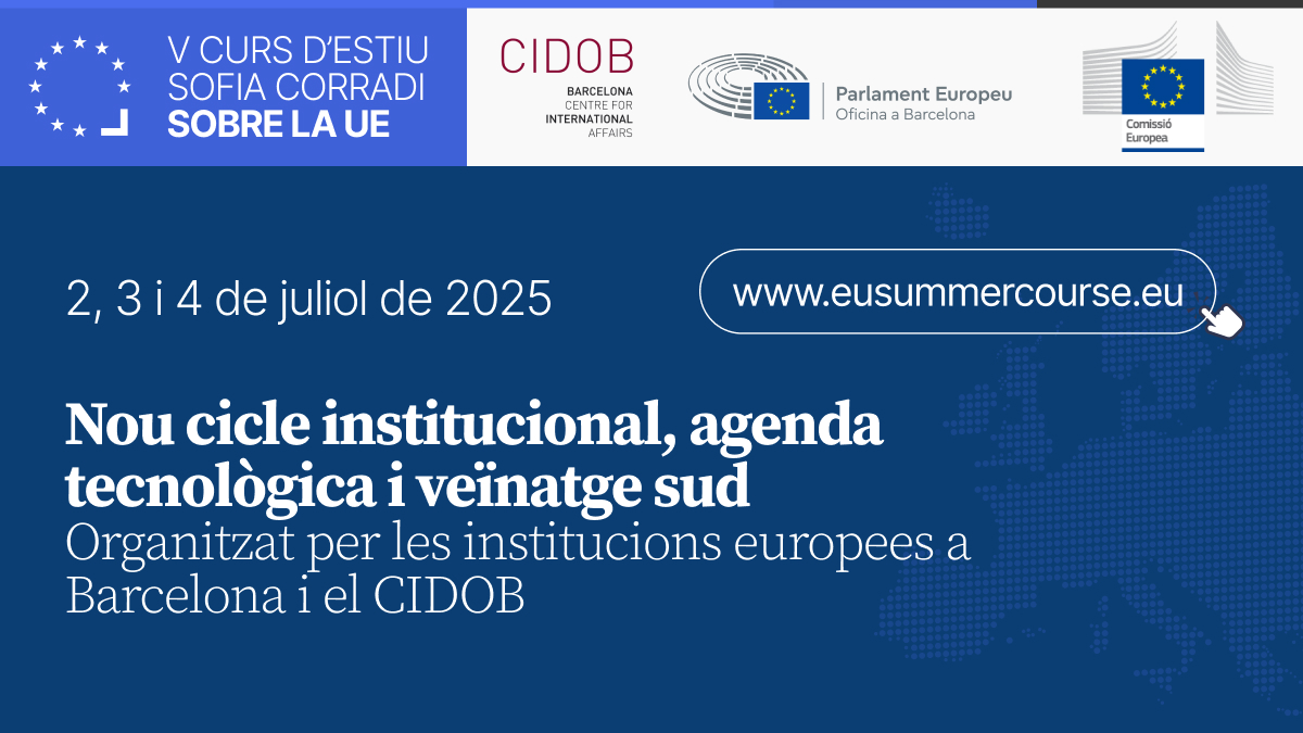 CIDOB (Barcelona Centre for International Affairs) (@cidobbarcelona) on Twitter photo 🇪🇺 Ja és aquí la V edició del Curs d’Estiu Sofia Corradi sobre la UE d’<a href="/Europarl_CAT/">Parlament Europeu</a>, <a href="/ComissioEuropea/">Comissió Europea 🇪🇺</a> i CIDOB, que tindrà lloc el 2, 3 i 4 de juliol en format presencial i online, i abordarà els debats i reptes als quals s’enfronta la UE. T’hi esperem!
📝eusummercourse.eu 🇪🇺 Ja és aquí la V edició del Curs d’Estiu Sofia Corradi sobre la UE d’<a href="/Europarl_CAT/">Parlament Europeu</a>, <a href="/ComissioEuropea/">Comissió Europea 🇪🇺</a> i CIDOB, que tindrà lloc el 2, 3 i 4 de juliol en format presencial i online, i abordarà els debats i reptes als quals s’enfronta la UE. T’hi esperem!
📝eusummercourse.eu