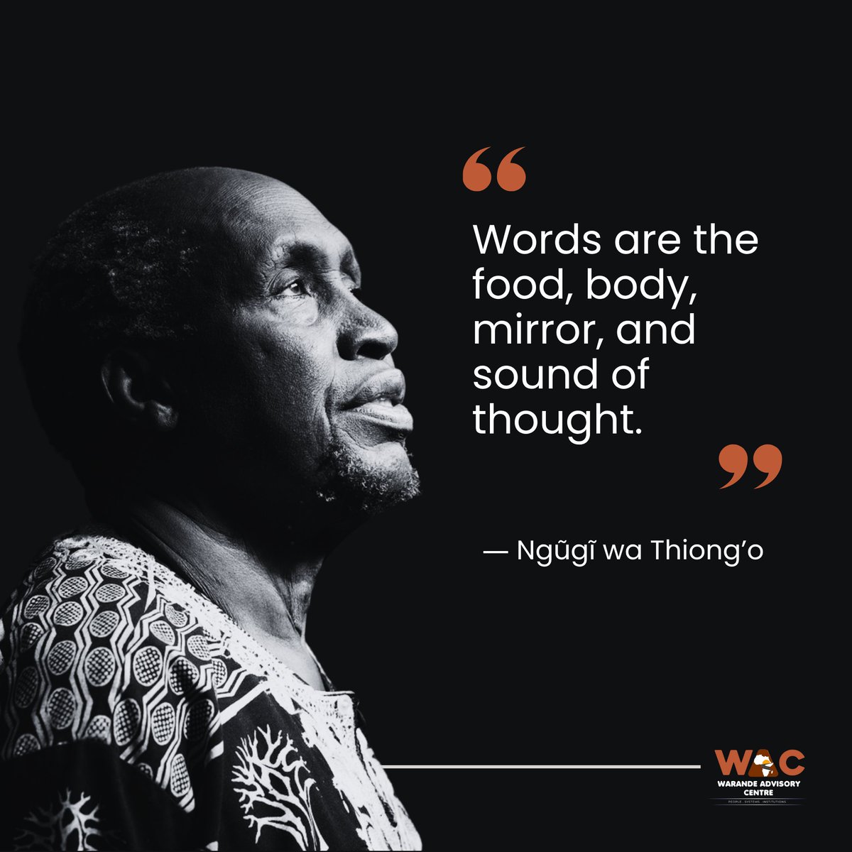 We join the world in mourning the passing of Ngũgĩ wa Thiong’o, a literary giant whose words and wisdom shaped generations. Africa has lost not only a prolific writer and thinker, but also a courageous voice for justice, culture, and decolonization.

RIP, Ngũgĩ wa Thiong’o.