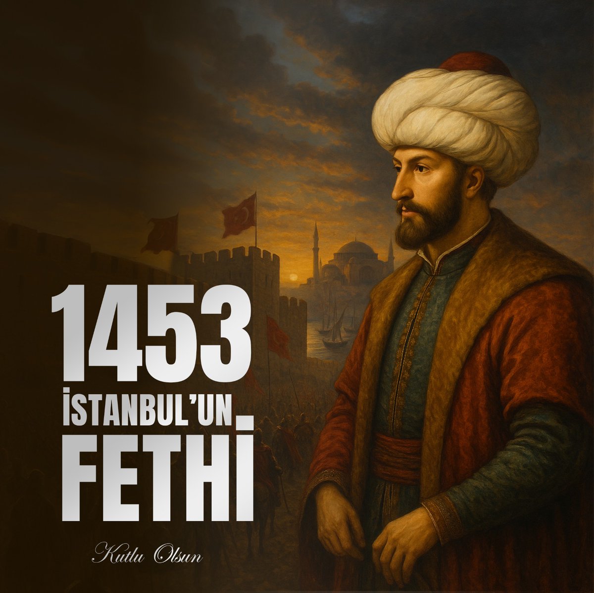 "İstanbul mutlaka fethedilecektir. Onu fetheden komutan ne güzel komutan, fetheden ordu ne güzel ordudur” Peygamber Efendimiz (sav) müjdesine nail olan kutlu komutan Fatih Sultan Mehmet Han'ı ve şanlı askerlerini rahmetle anıyoruz. 
#İstanbulunFethi